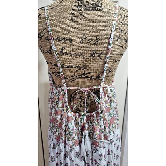 Japna Maxi Dress Cotton Floral Tiered  Fully Lined Spaghetti Straps Size XL NEW - Picture 5 of 12